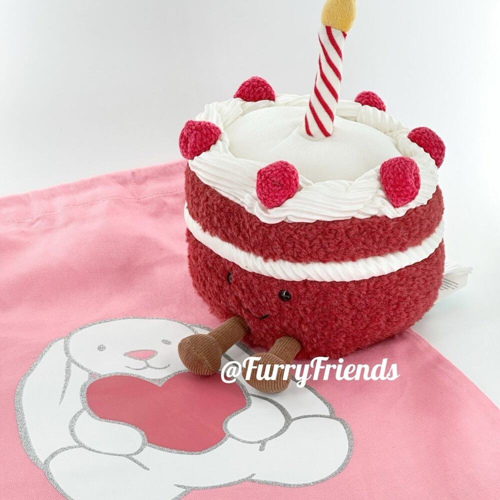 NWT jellycat cheri cake include love heart bunny dust bag